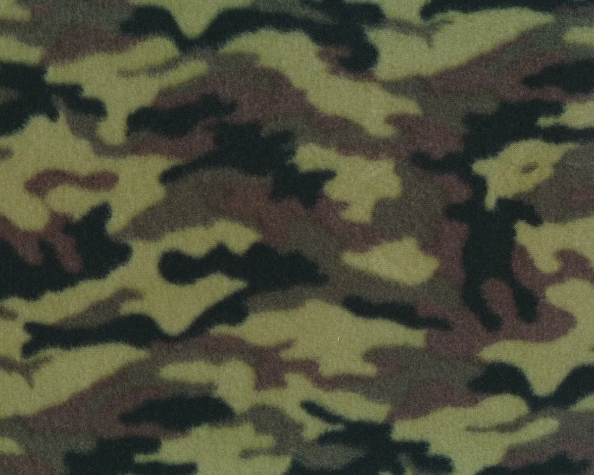 Fleece CAMOUFLAGE, Flecken, helles moosgrün-schwarz