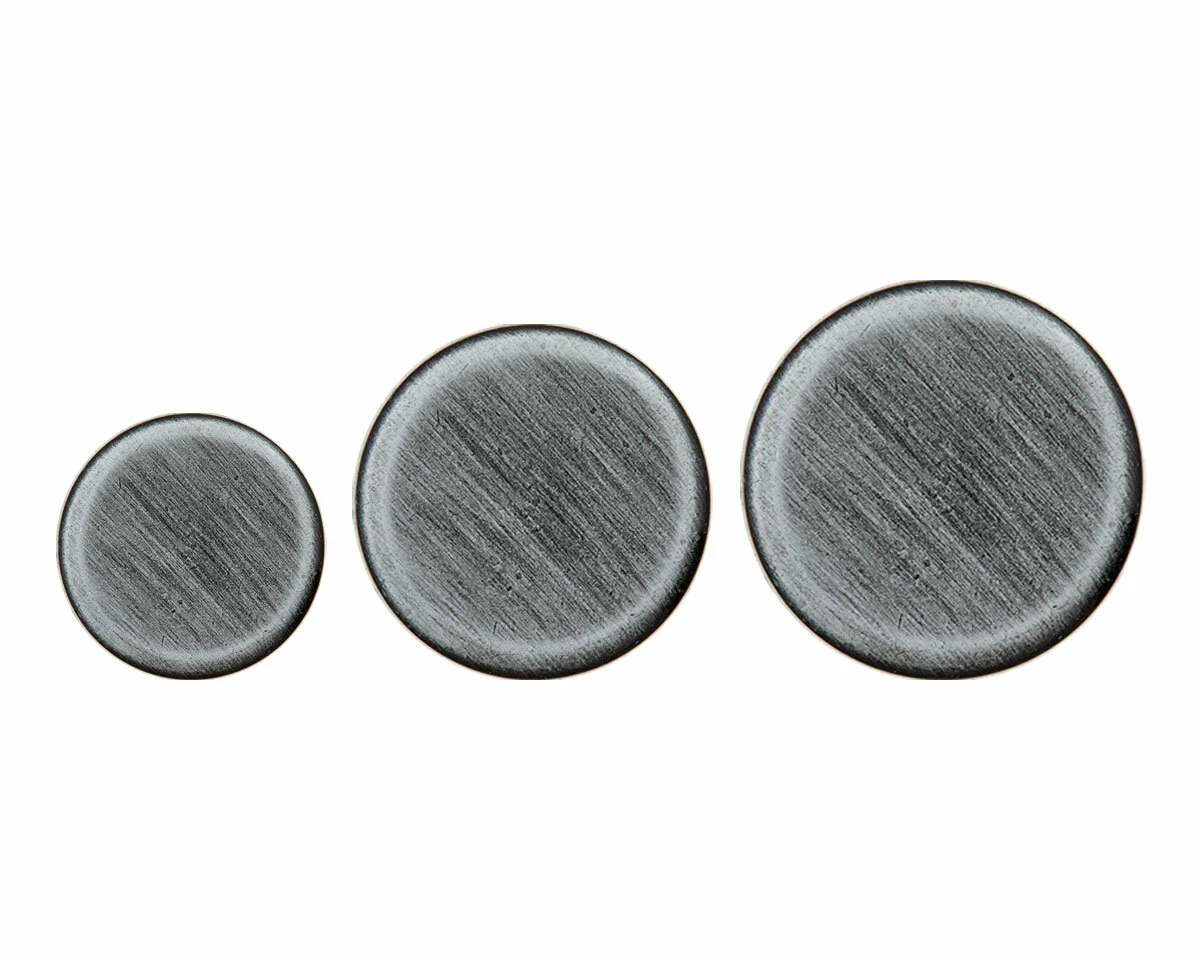 Gebürsteter Metallknopf CHROM, Union Knopf
