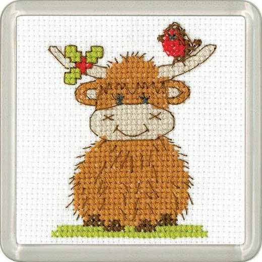 Heritage Crafts - Highland Robin & Holly ( incl. Untersetzer)