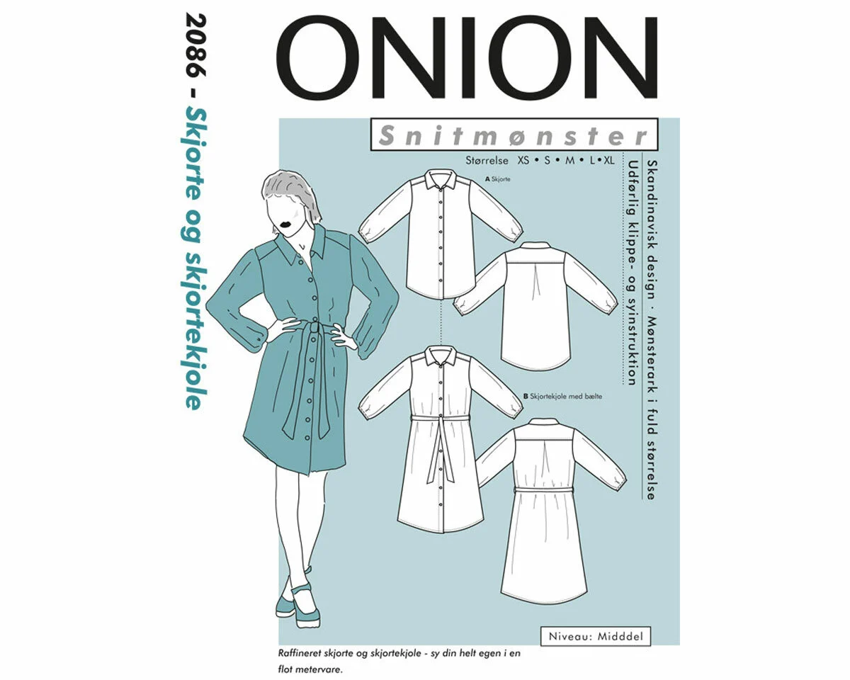 Hemdkleid mit Gürtel, Schnittmuster ONION 2086