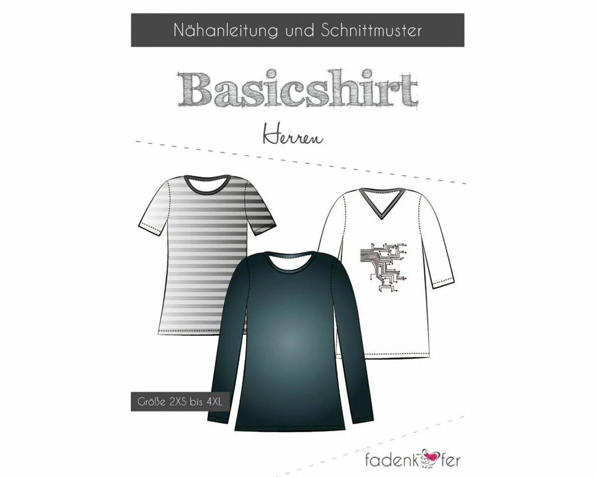 Herren-Schnittmuster Basicshirt, fadenkäfer