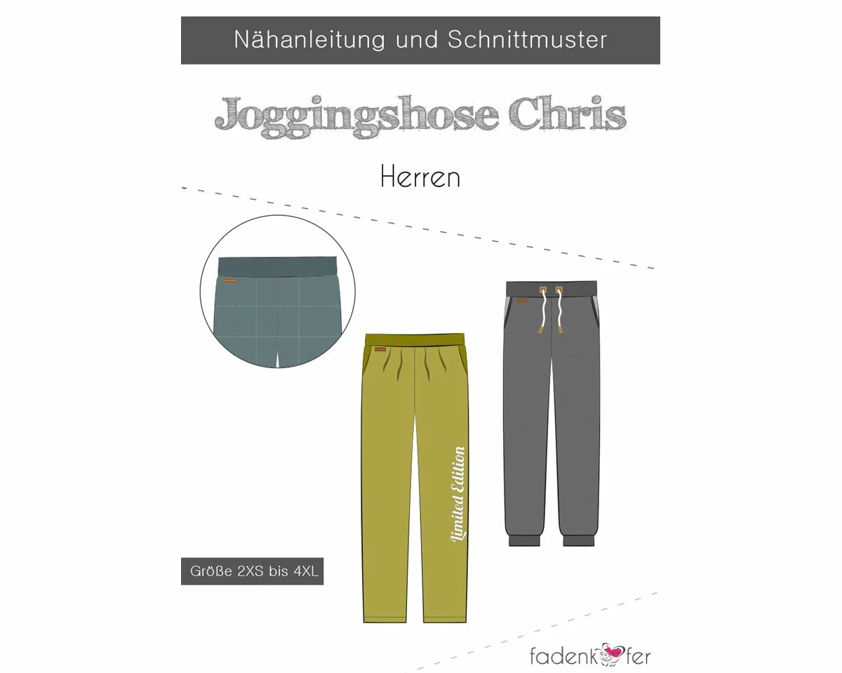 Herren-Schnittmuster Jogginghose CHRIS, fadenkäfer