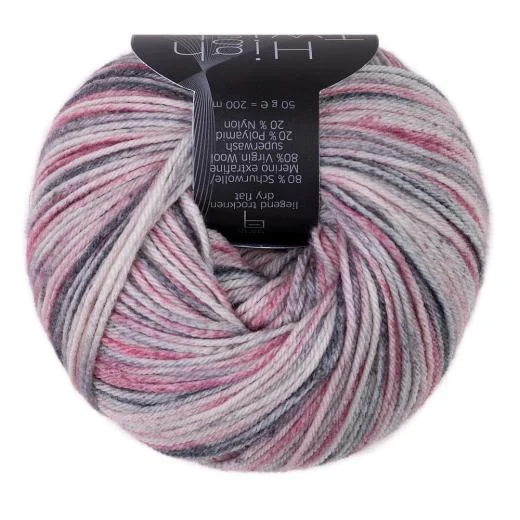 Atelier Zitron High Twist - 12 rosa-grau-meliert