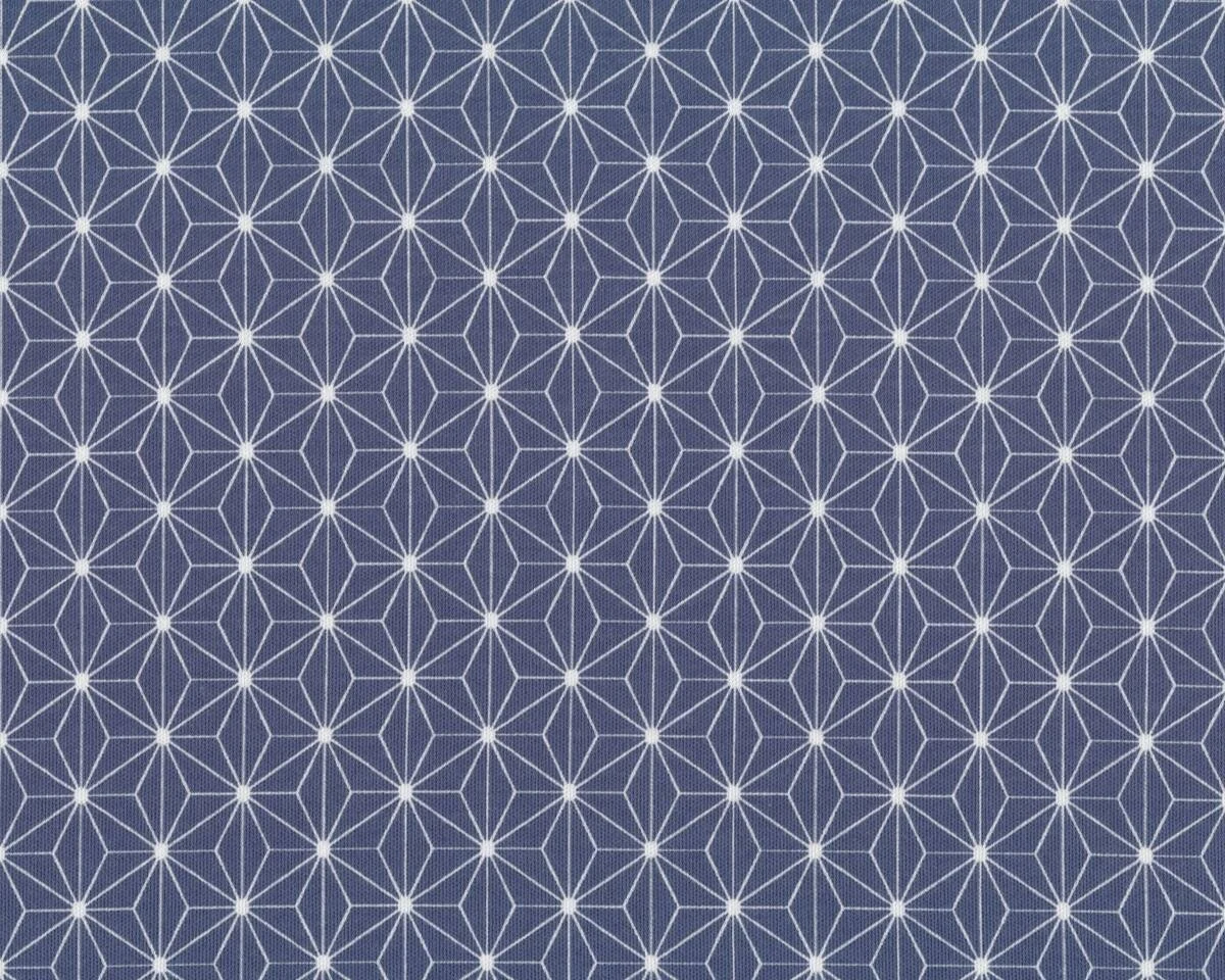 Interlock von Westfalenstoffe KOPENHAGEN, Rauten-Sterne, graublau-wollweiß