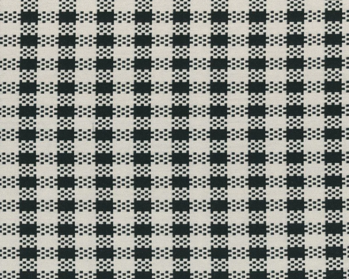 Italienischer Designer-Viskose-Stretch SANTINA, Raster-Karo, creme-schwarz