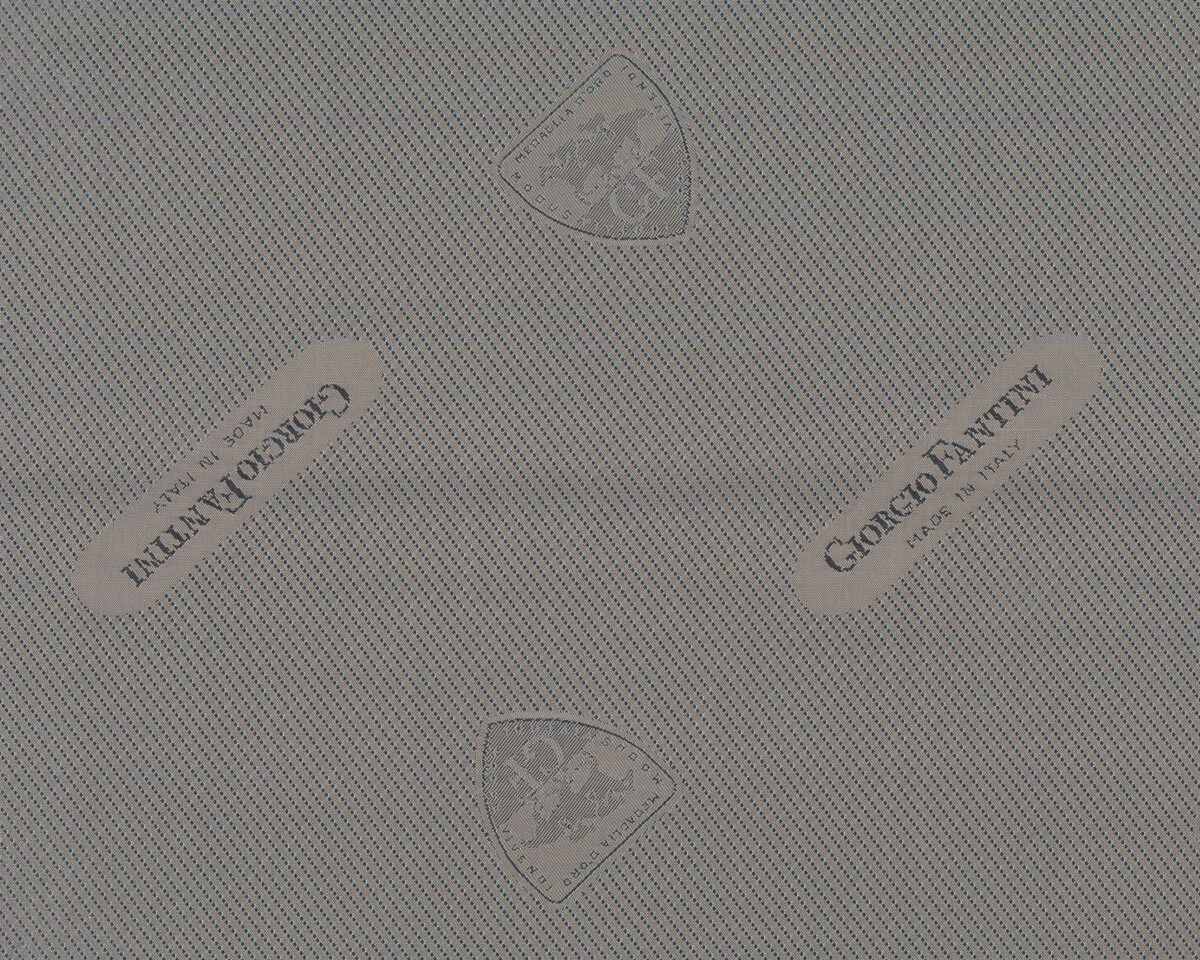 Italienischer Futterstoff FANTINI, Wappen, steingrau