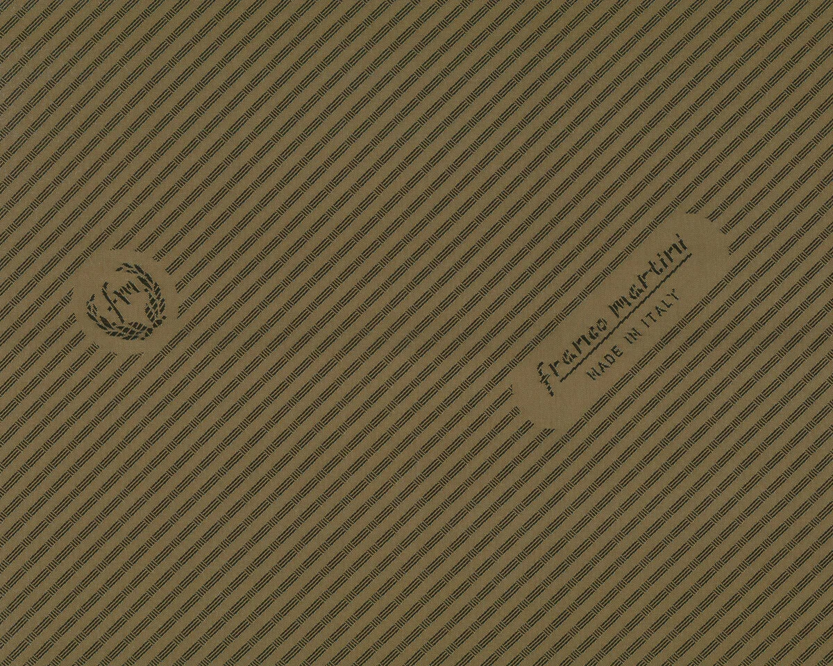 Italienischer Futterstoff MARTINI, Schrift, olive