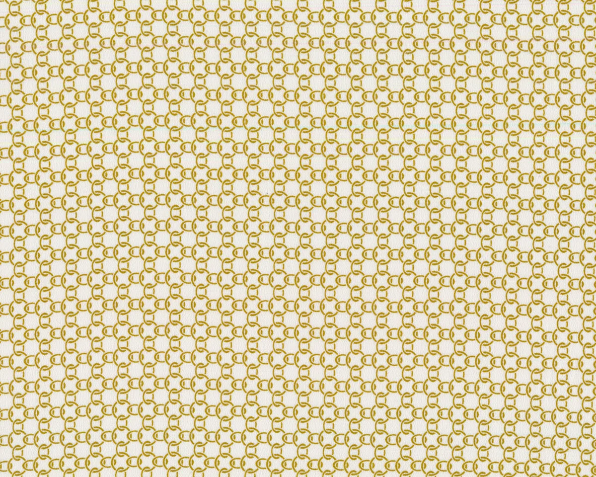 Italienischer Seiden-Crepe de Chine VINCHI, Kettenmuster, olivgelb