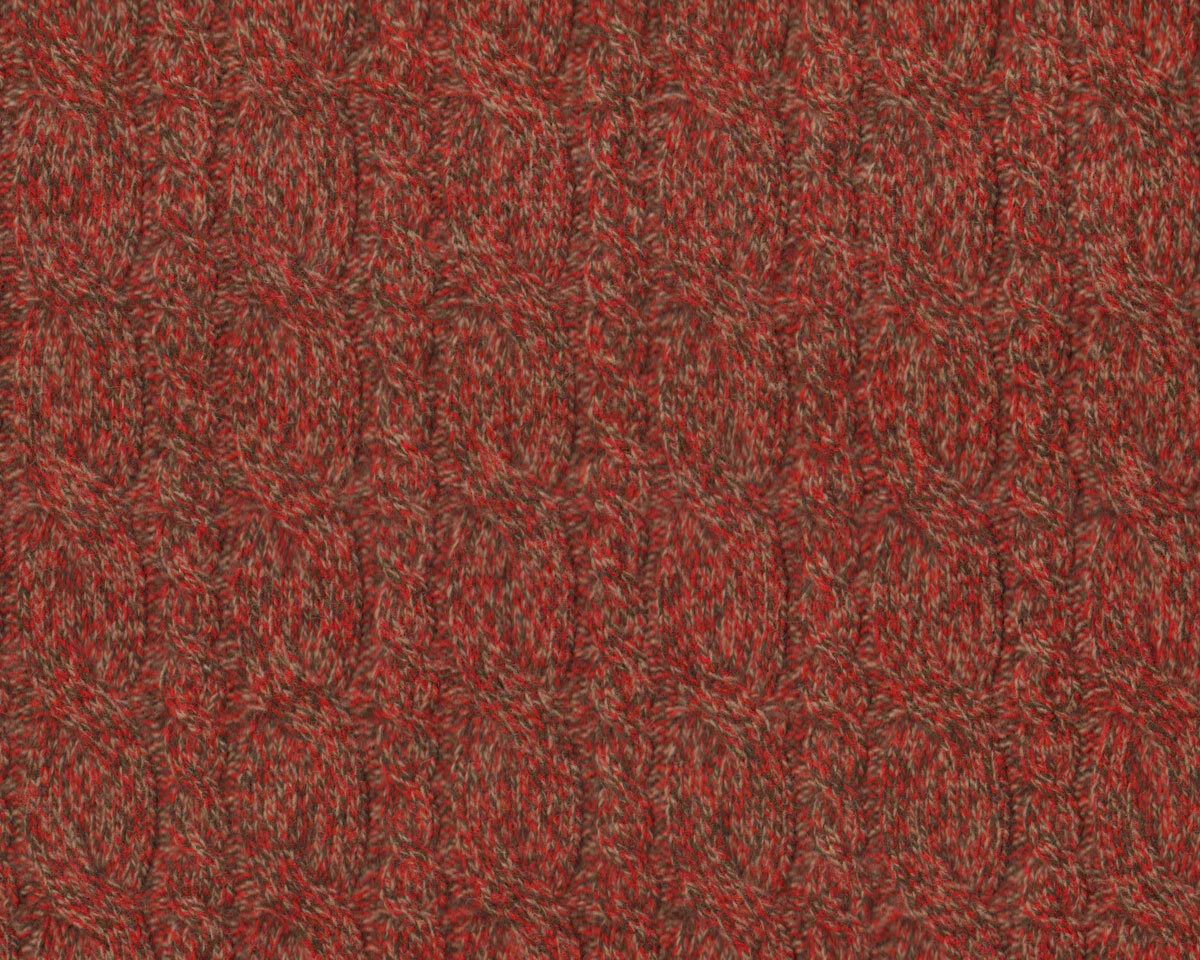 Italienischer Wollstrickstoff TRECCIA, Zopfmuster, rot