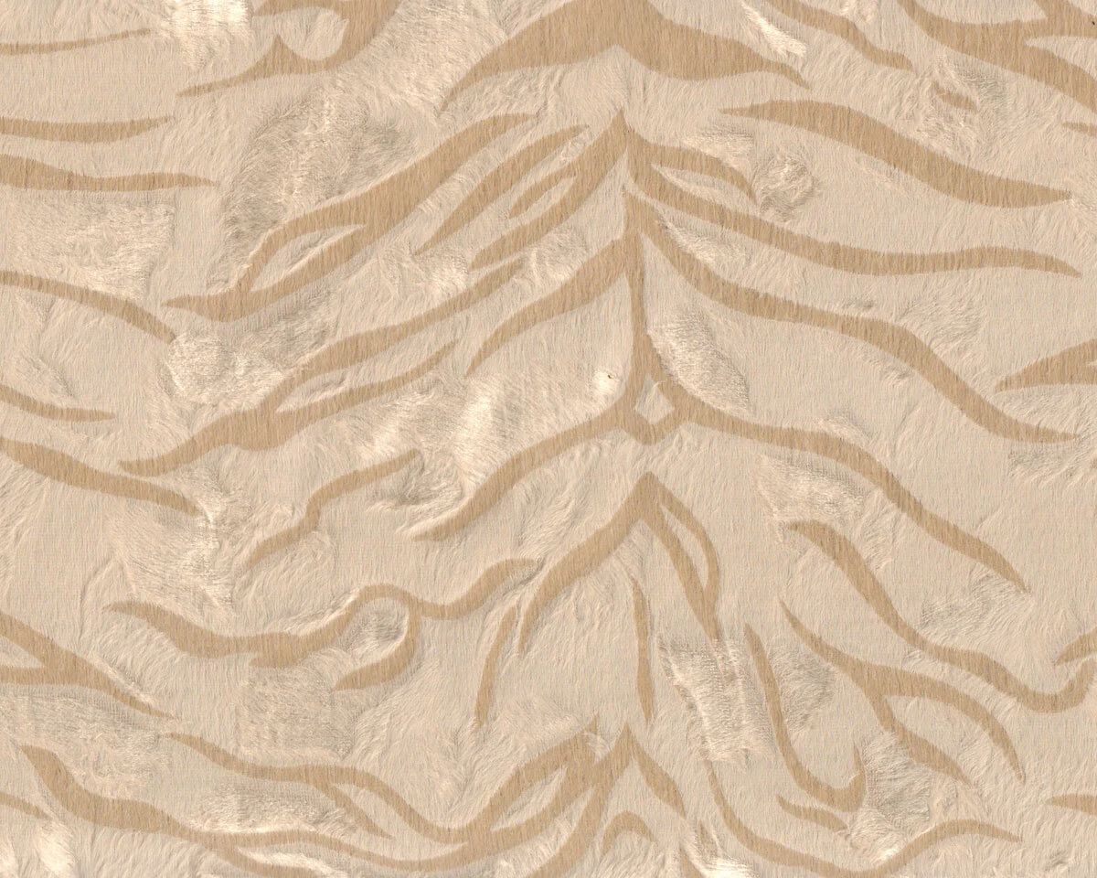 Italienisches Fellimitat aus Viskose TIGER, Tierfell, creme