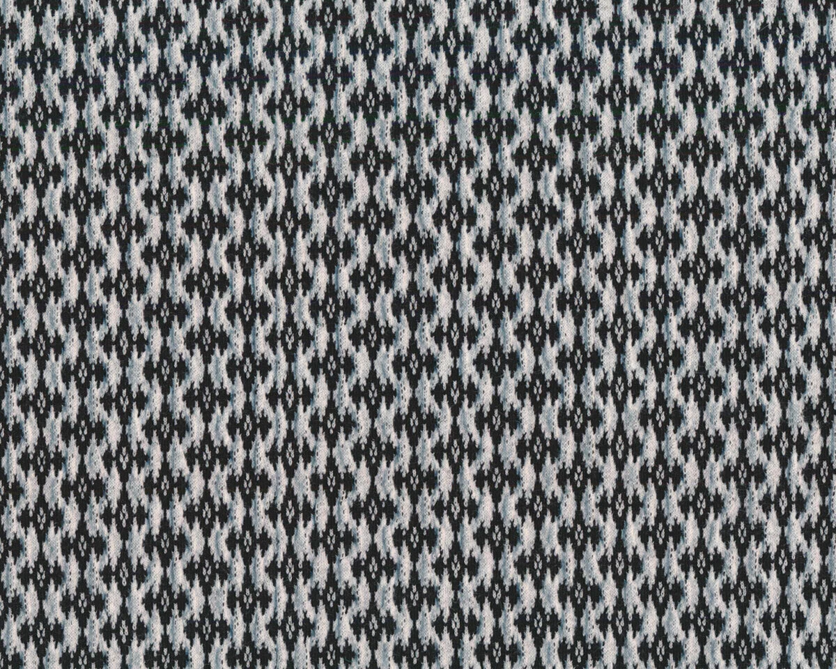 Jacquard-Strick COTTAGE KNIT, Rautenmuster, schwarz-weiß. Albstoffe
