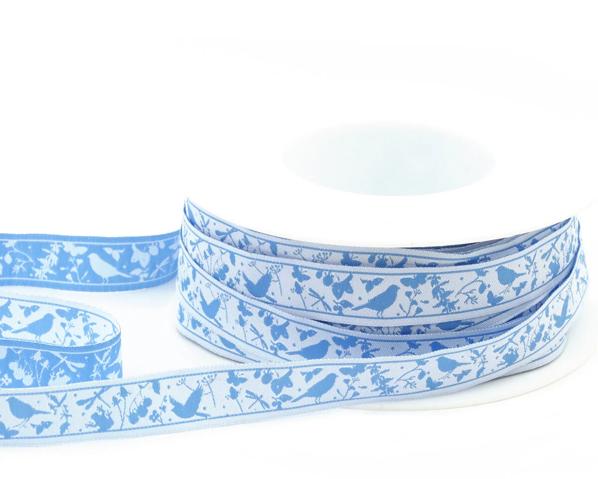 Jacquard-Webband VOGELSOMMER von Acufactum