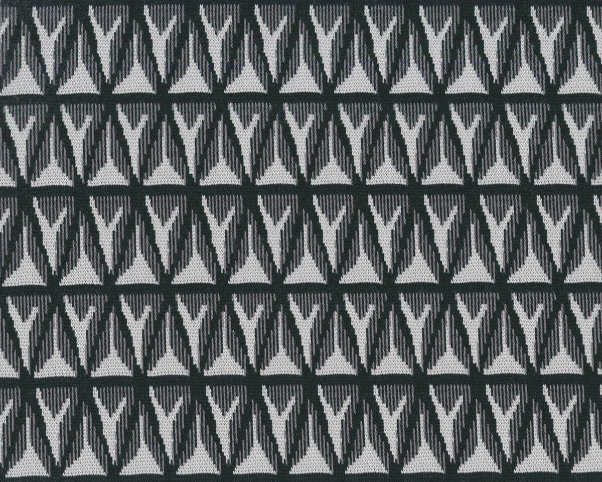 Jacquardjersey YVES, Zackenmuster, grau