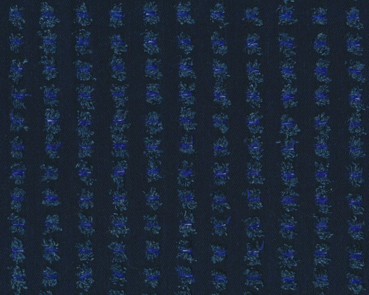Jeans-Jacquardstoff PERDITA, Lochstreifen, nachtblau-blau