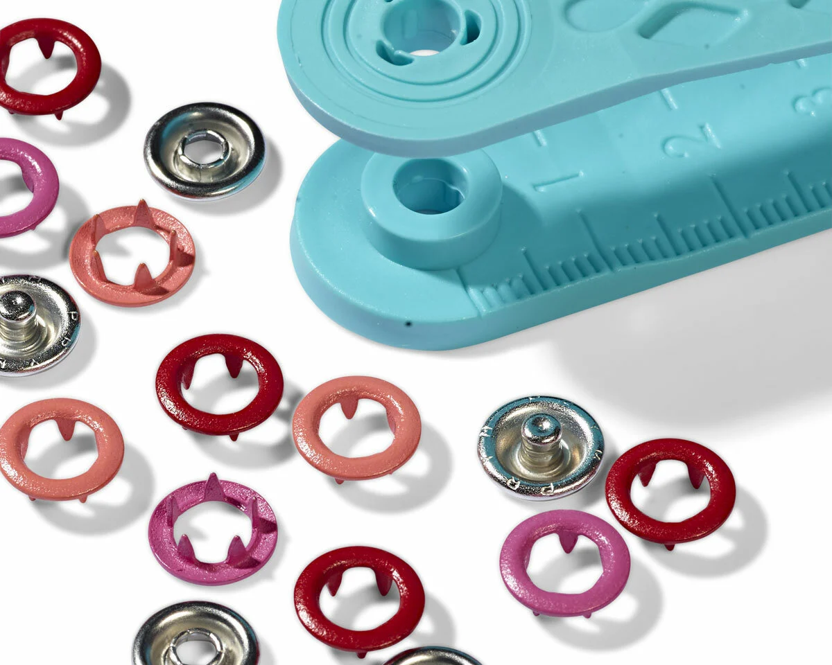 Jersey-Druckknöpfe RING, Farbmix rot, Prym Love