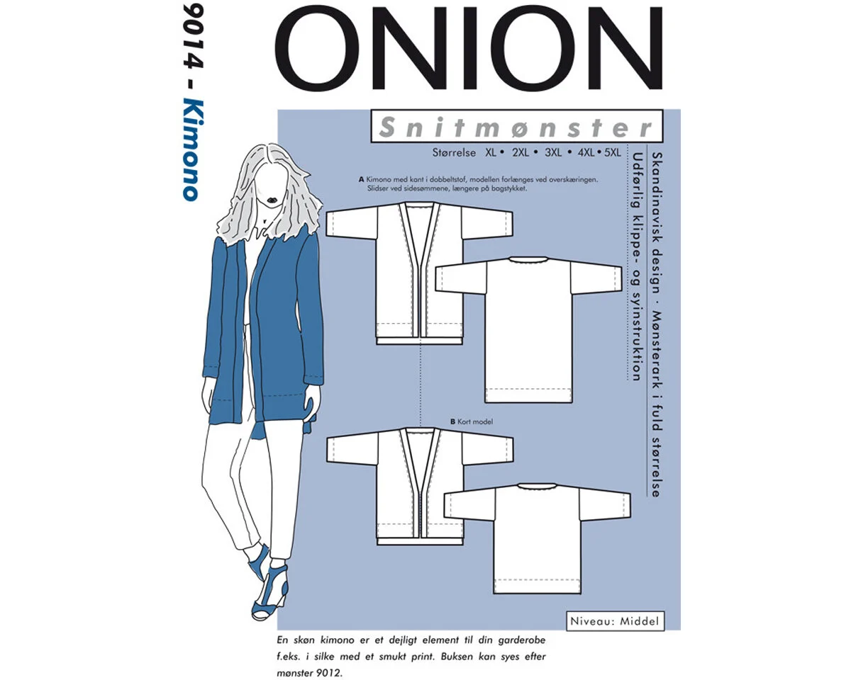 Kimono-Jacke, PLUSGRÖSSE Schnittmuster ONION 9014