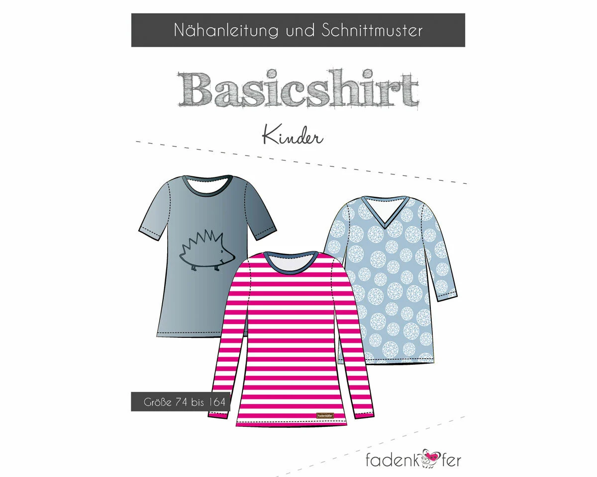 Kinder-Schnittmuster Basicshirt, fadenkäfer