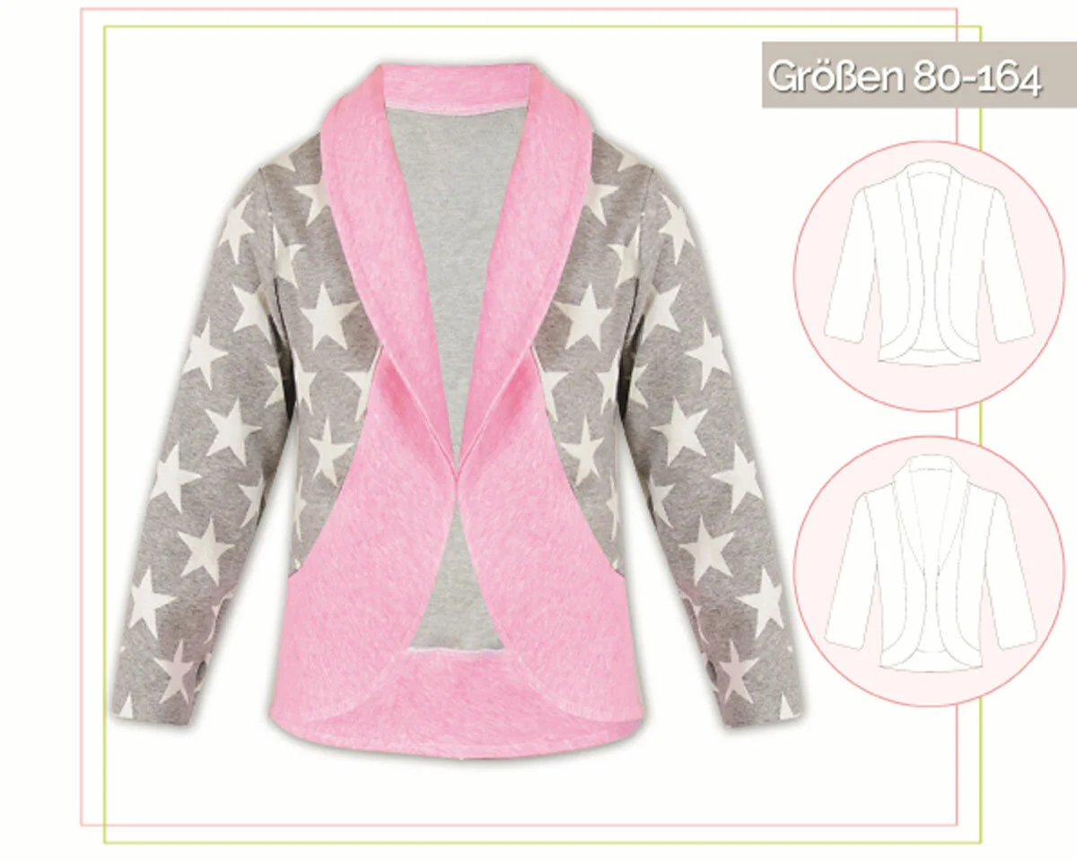 Kinder-Schnittmuster Cardigan mit Schalkragen, lillesol basics No.54