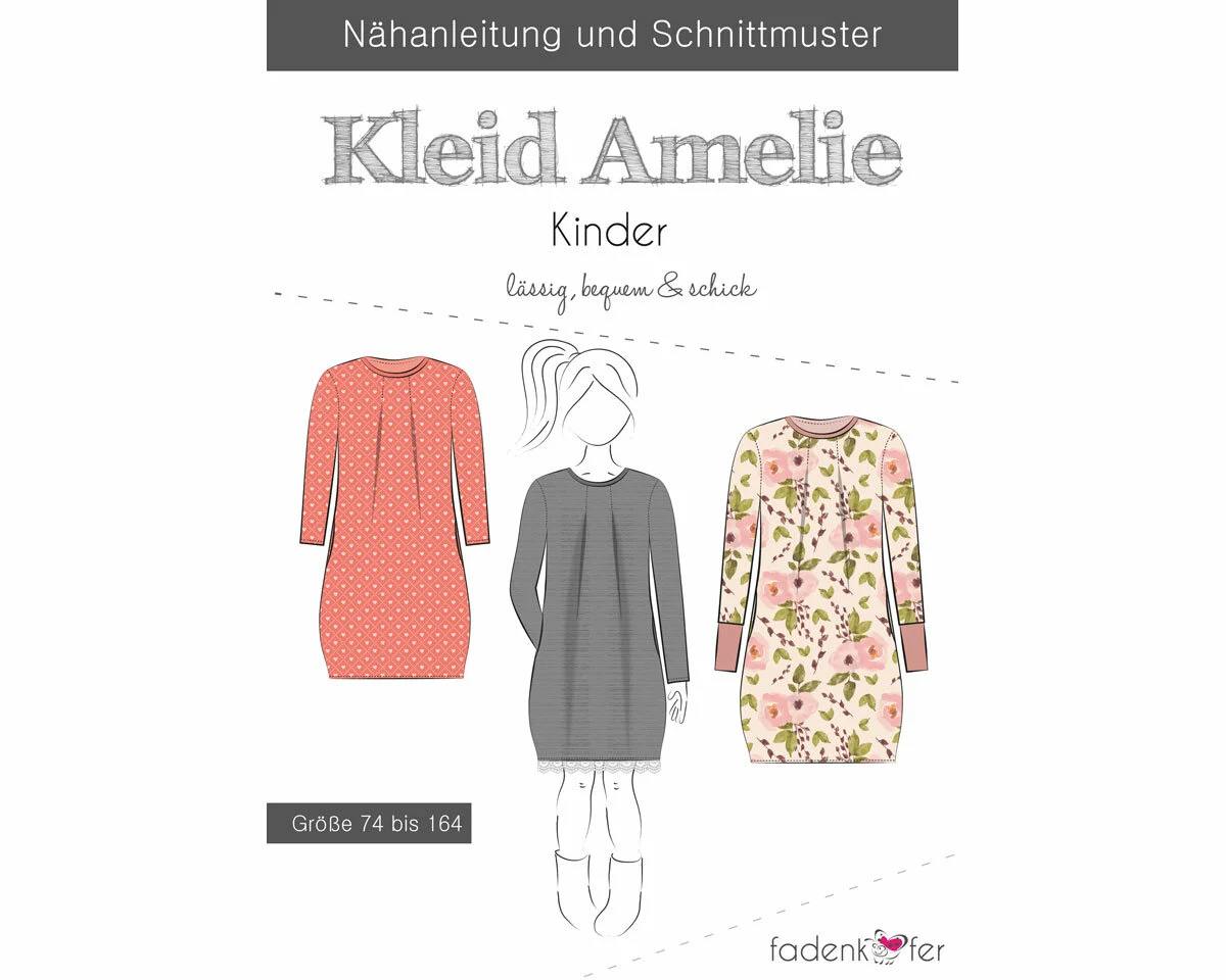 Kinder-Schnittmuster Kleid AMELIE, fadenkäfer