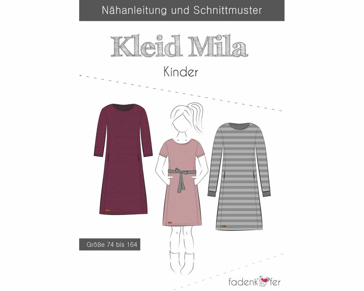 Kinder-Schnittmuster Kleid MILA, fadenkäfer
