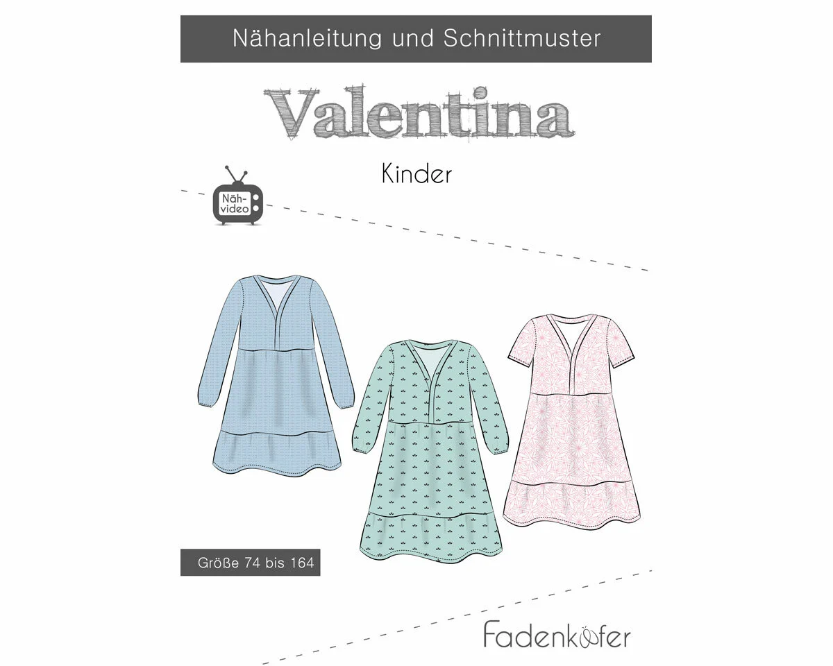 Kinder-Schnittmuster Stufenkleid VALENTINA, fadenkäfer