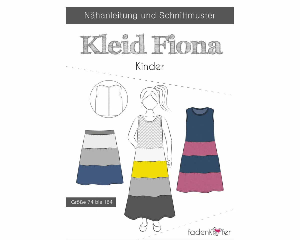 Kinder-Schnittmuster Stufenrock und -kleid FIONA, fadenkäfer