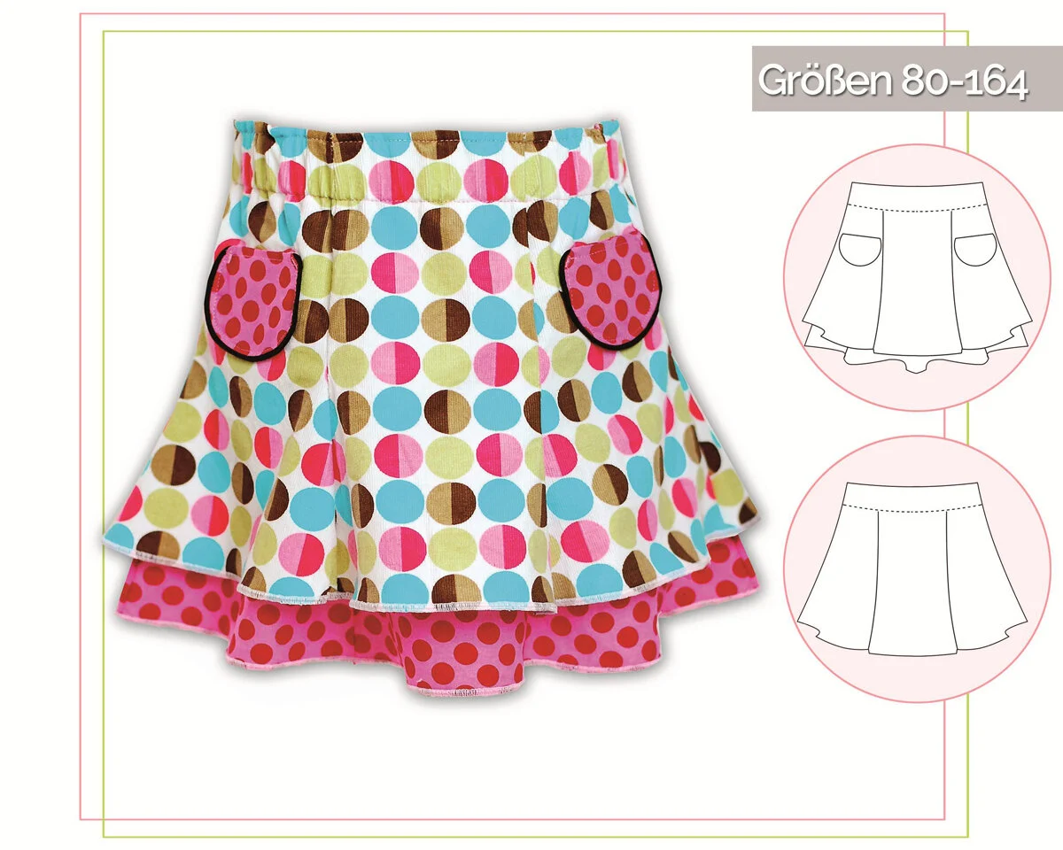 Kinder-Schnittmuster Zwei-Lagen-Rock, lillesol basics No.17