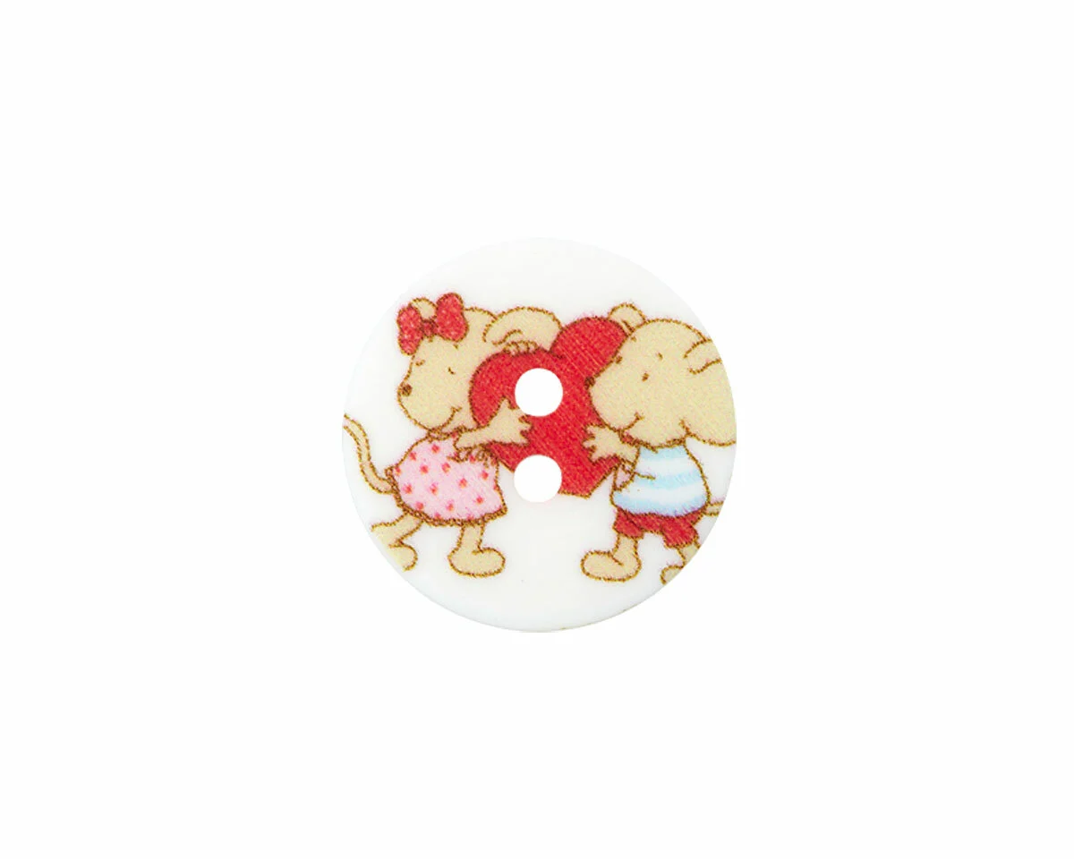 Kinderknopf LILLEBI Mäuse mit Herz, Union Knopf