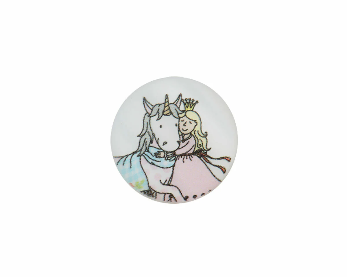 Kinderknopf PRINZESSIN ANNELI mit Einhorn, Union Knopf