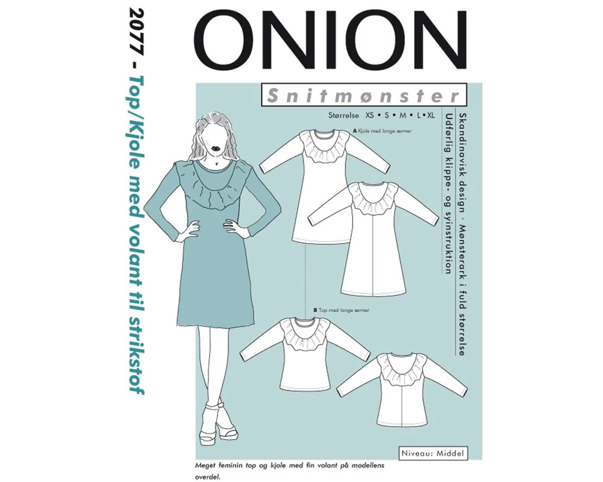 Kleid mit Volant, Schnittmuster ONION 2077