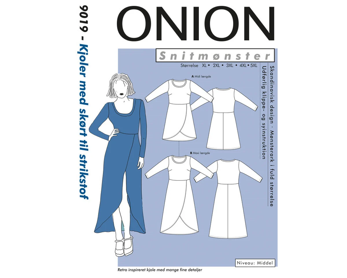 Kleid mit Wickelrockteil, PLUSGRÖSSE Schnittmuster ONION 9019