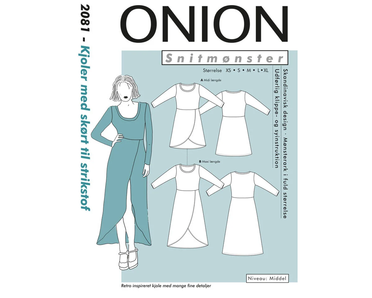 Kleid mit Wickelrockteil, Schnittmuster ONION 2081