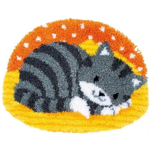Vervaco - Knüpfformteppich Kleine Katze