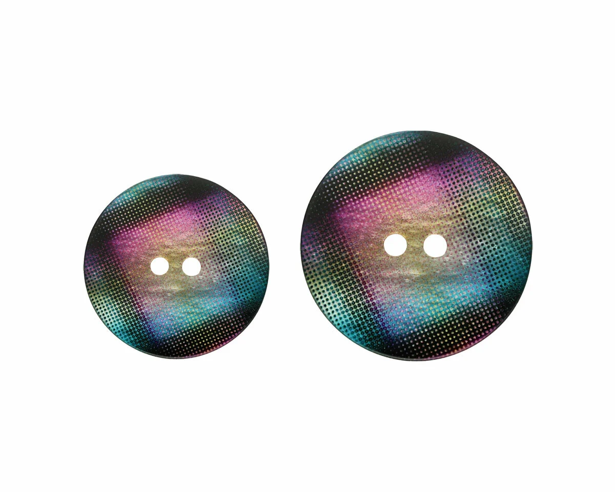 Kunststoffknopf mit Farbverlauf und Metallic-Glanz, Union Knopf
