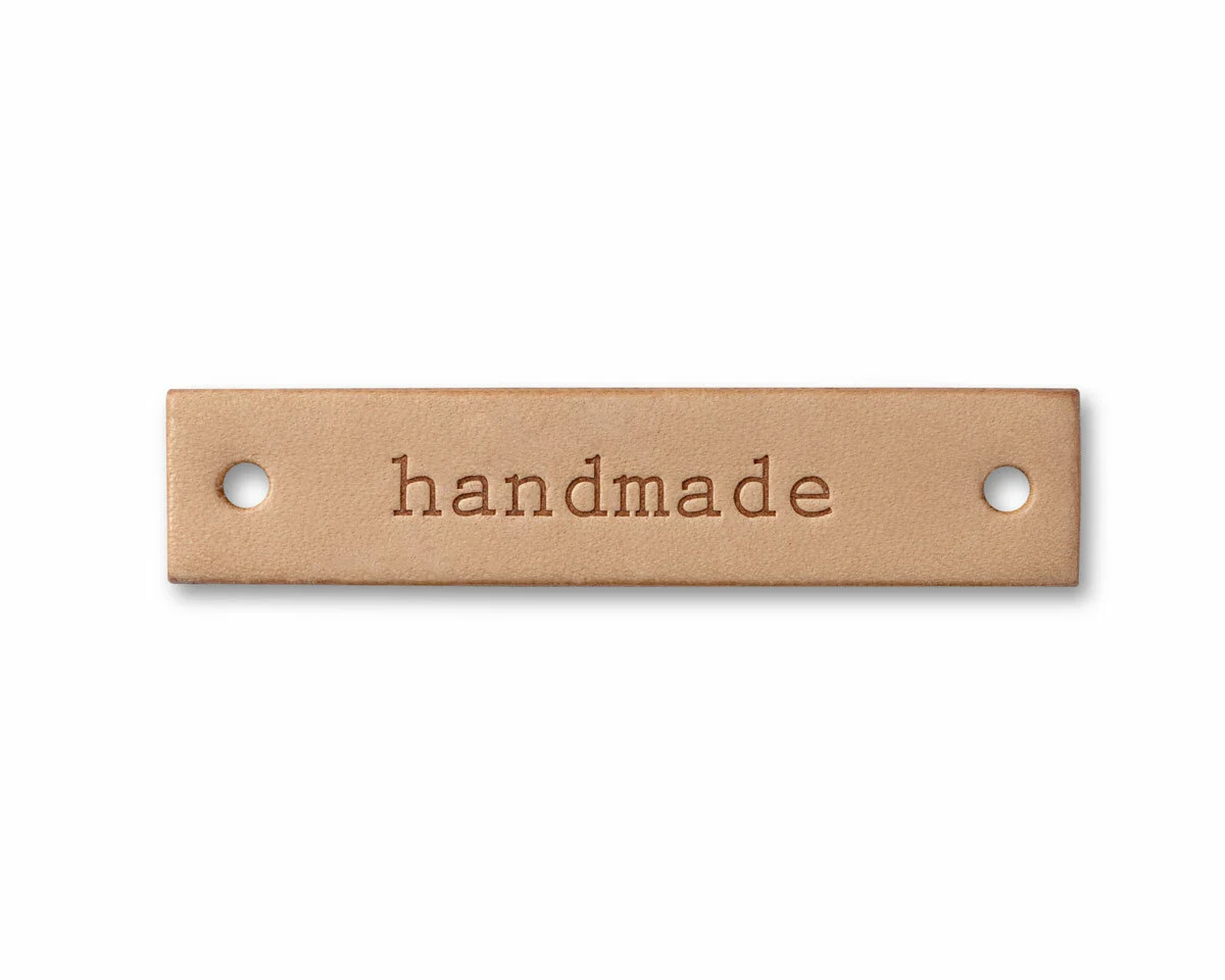 Label zum Annähen HANDMADE, rechteckig, natur, Prym