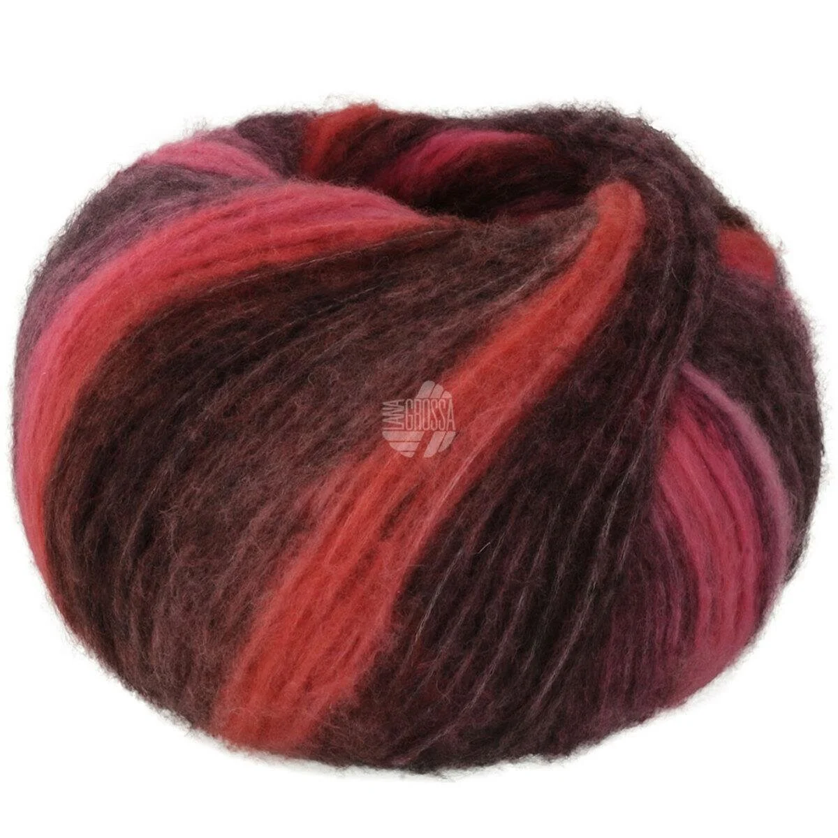 Lana Grossa - Bomba 0002 rosa pink leuchtendrot brombeer graurot bonbonrosa dunkelgrau
