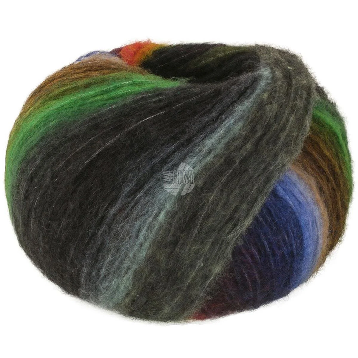 Lana Grossa - Bomba 0004 dunkelgrün dunkelpetrol weißgrün graugrün zitrusgelb gelb dunkelgrau maisgelb lachs koralle brombeer