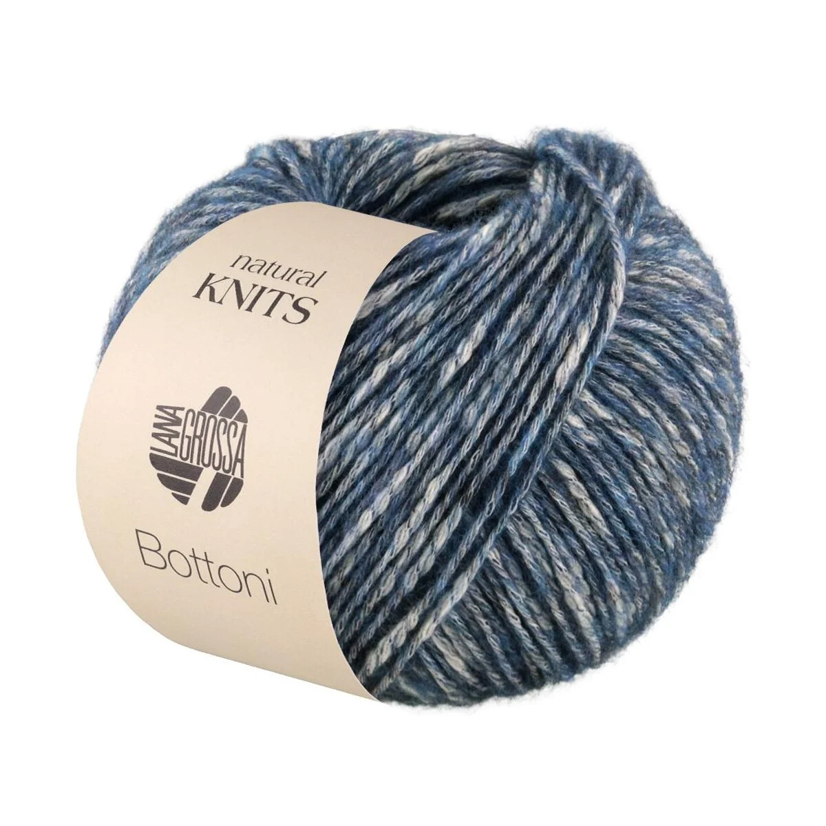 Lana Grossa - Bottoni 0008 graublau rohweiß