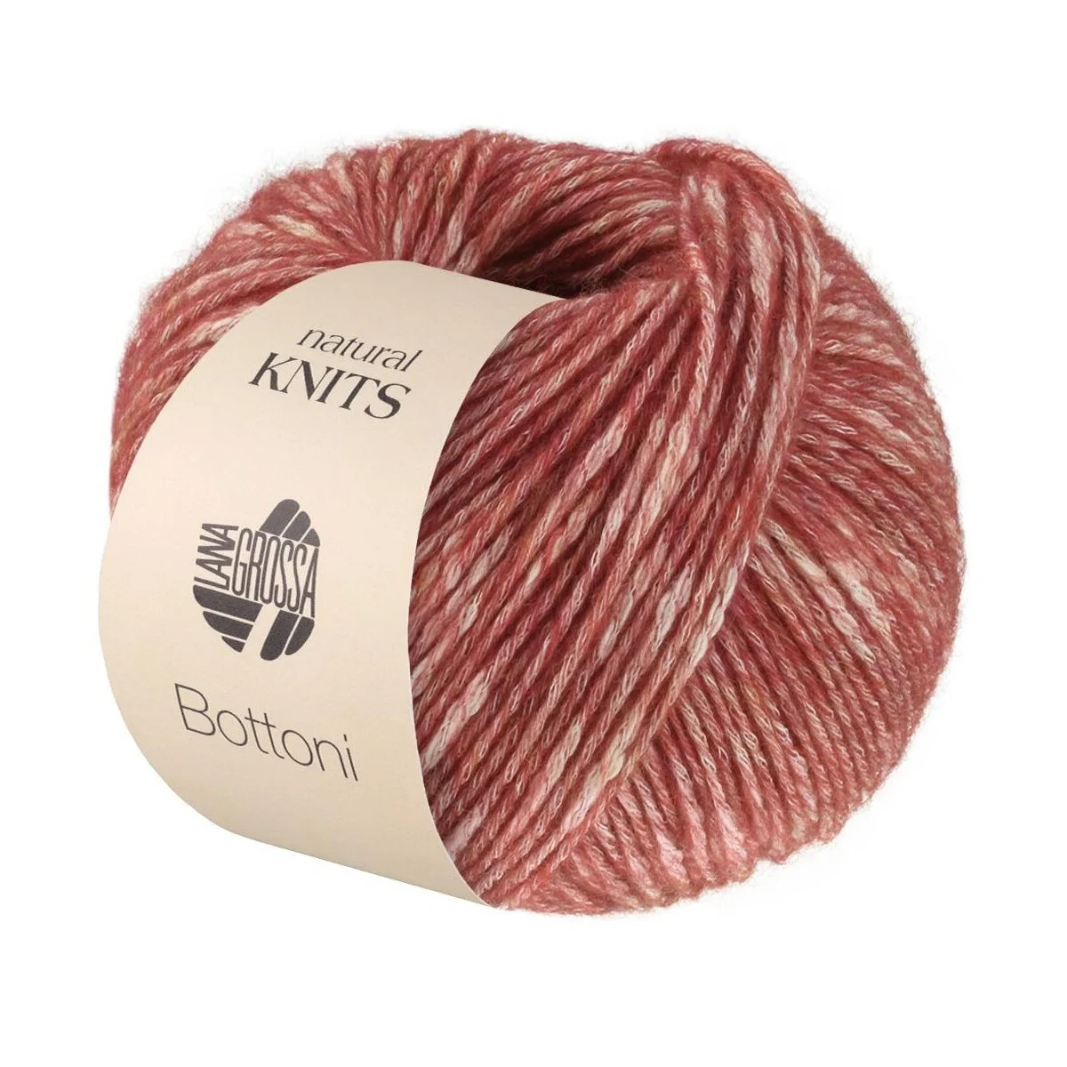 Lana Grossa - Bottoni 0015 dunkelrot creme