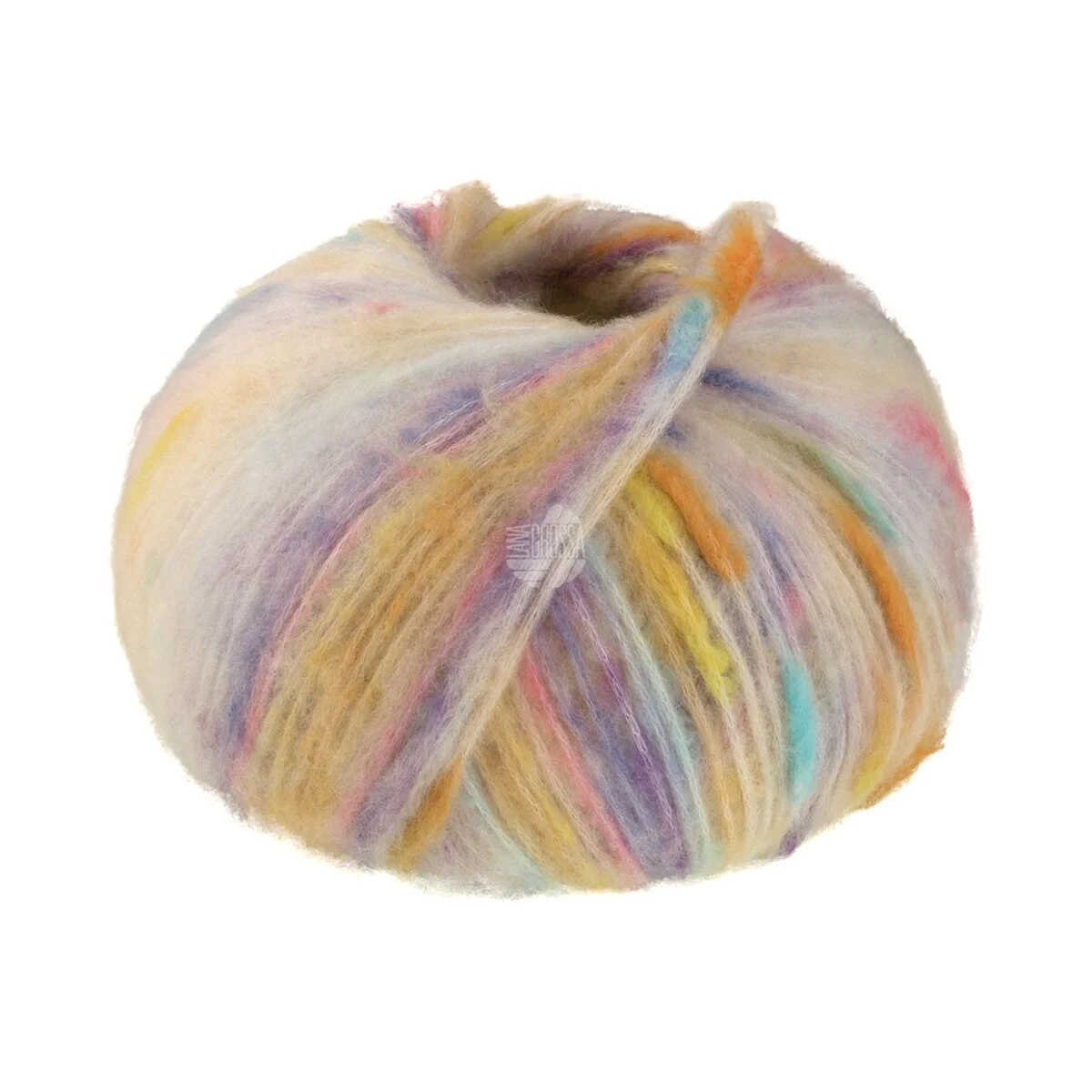 Lana Grossa - Cassata 0008 rohweiß orange violett hellblau gelb
