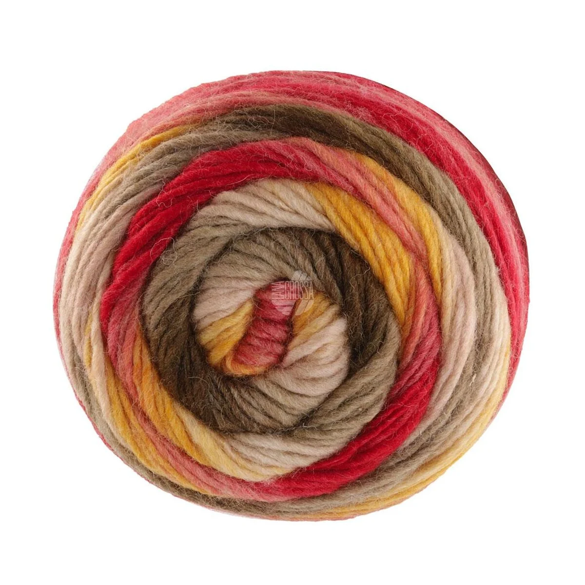 Lana Grossa - Colorato Aktion 0007 hellrot gelb beige khaki umbra tomatenrot