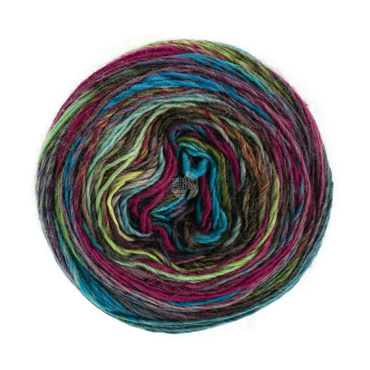 Lana Grossa - Colorissimo 0023 hellgrün dunkelgrün oliv türkis weinrot beere