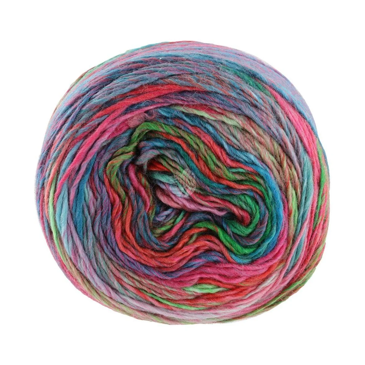 Lana Grossa - Colorissimo 0203 petrolblau pink apfel hellgrün rot jade schwarzblau