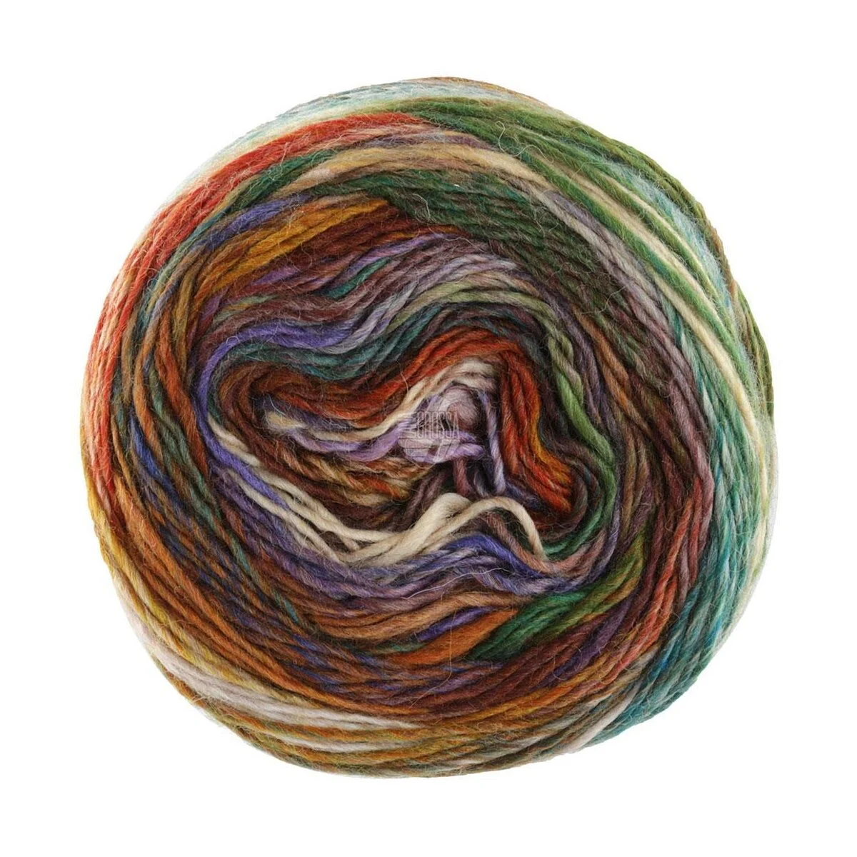 Lana Grossa - Colorissimo 0207 ocker rotbraun blauviolett nougat schokobraun wein- dunkelrot grün petrol grüngelb