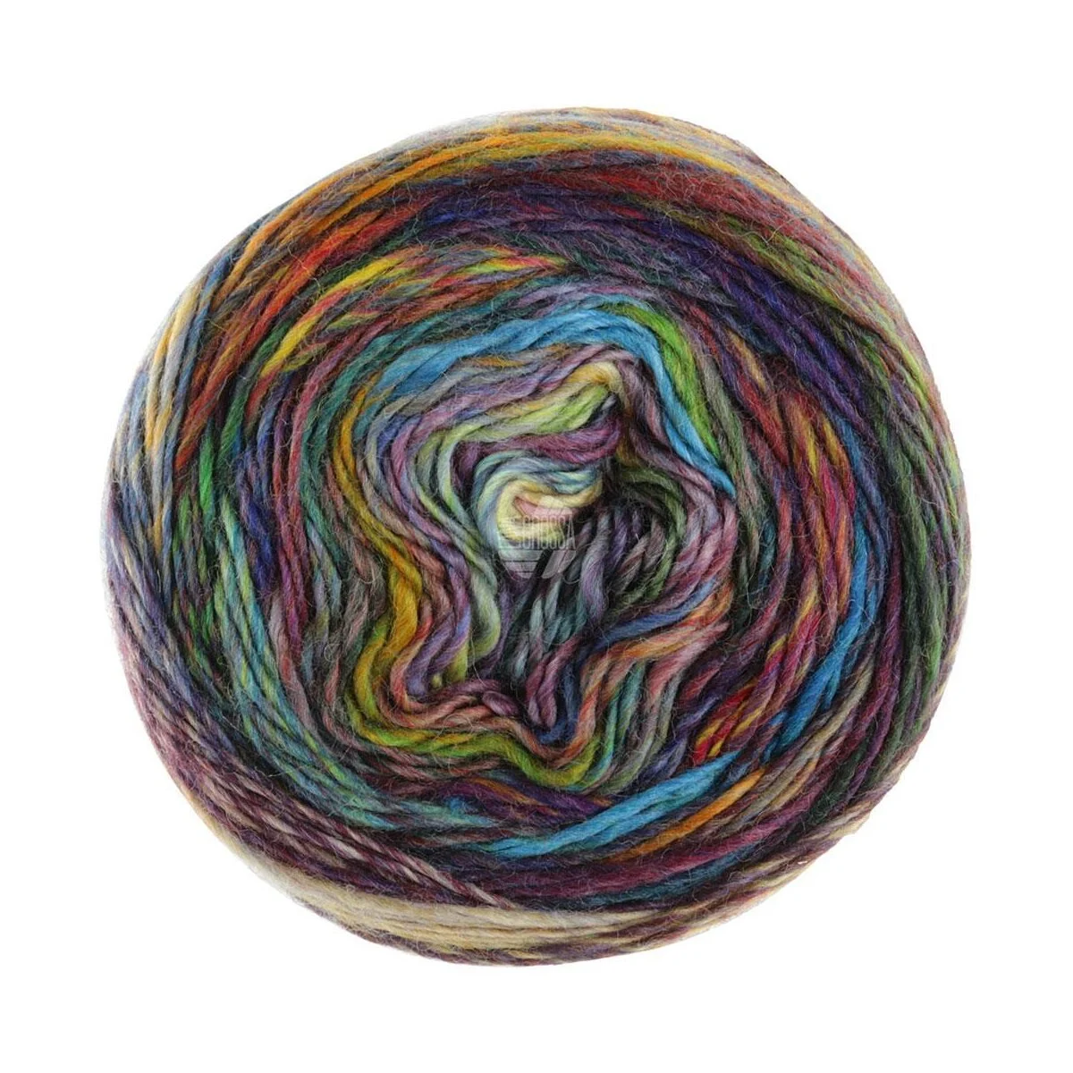 Lana Grossa - Colorissimo 0211 jeans aubergine gelb gelbgrün schokobraun dunkelrot royal grün orange türkis