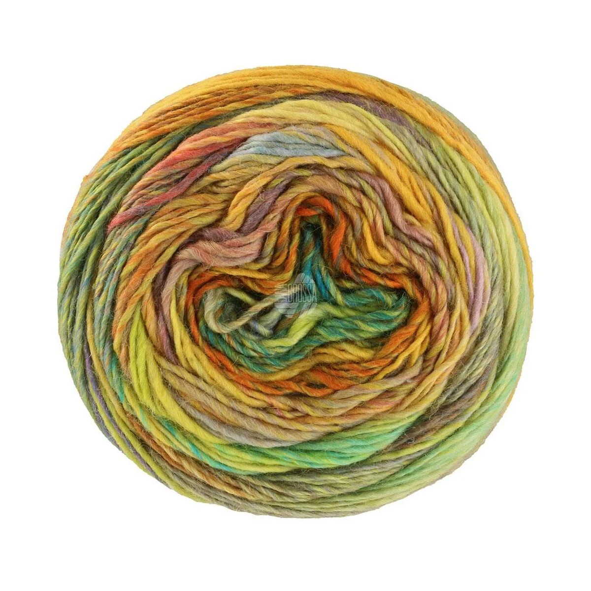 Lana Grossa - Colorissimo 0213 hellgelb limette orange graublau helloliv türkis