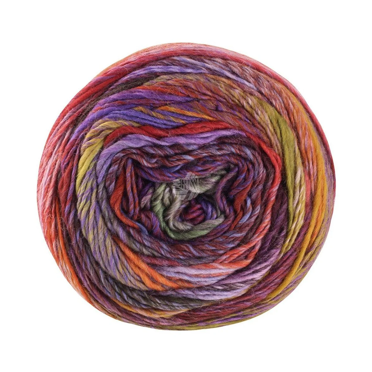 Lana Grossa - Colorissimo 0214 braunorange rotbraun kupferrot fliederlila aubergine graugrün oliv