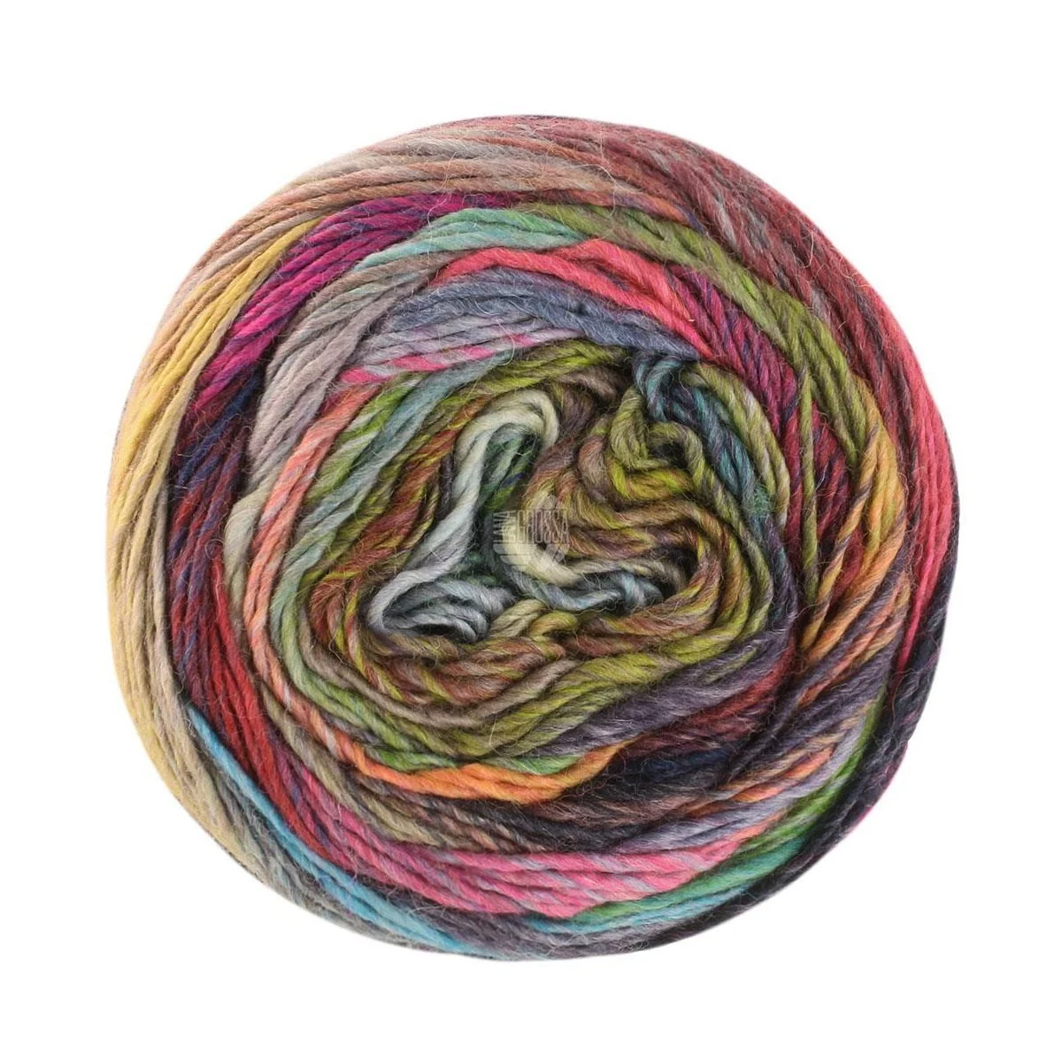 Lana Grossa - Colorissimo 0217 limette olivgrün hellgrau dunkelgrau graublau taupe graubraun graulila pink dunkelgrün