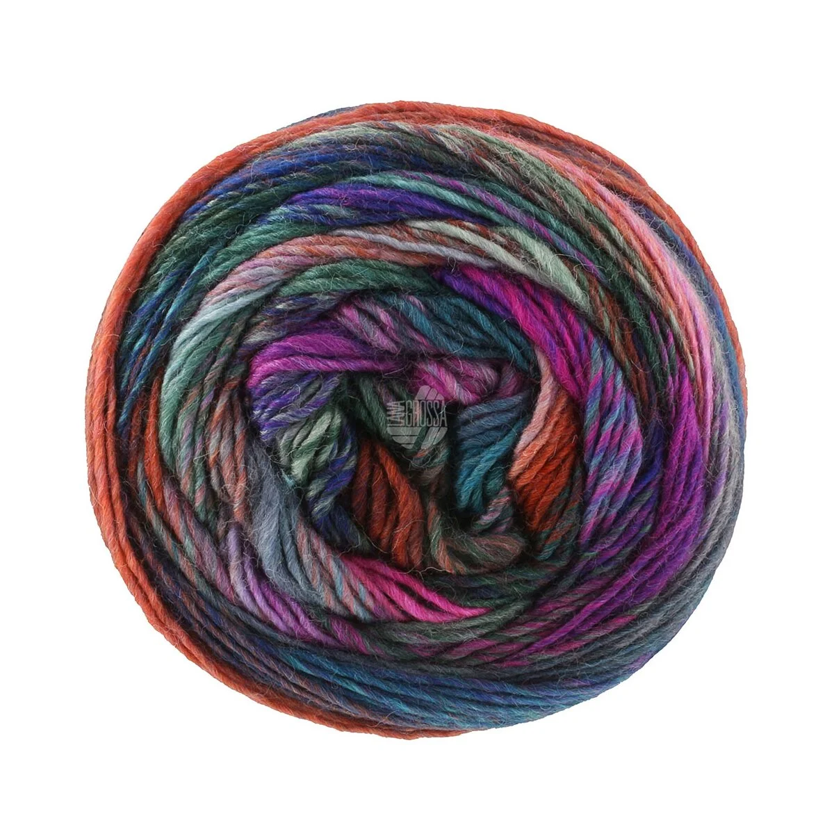 Lana Grossa - Colorissimo 0222 jeans aubergine pink orange lachs grau dunkelgrau violett graugrün dunkelgrün