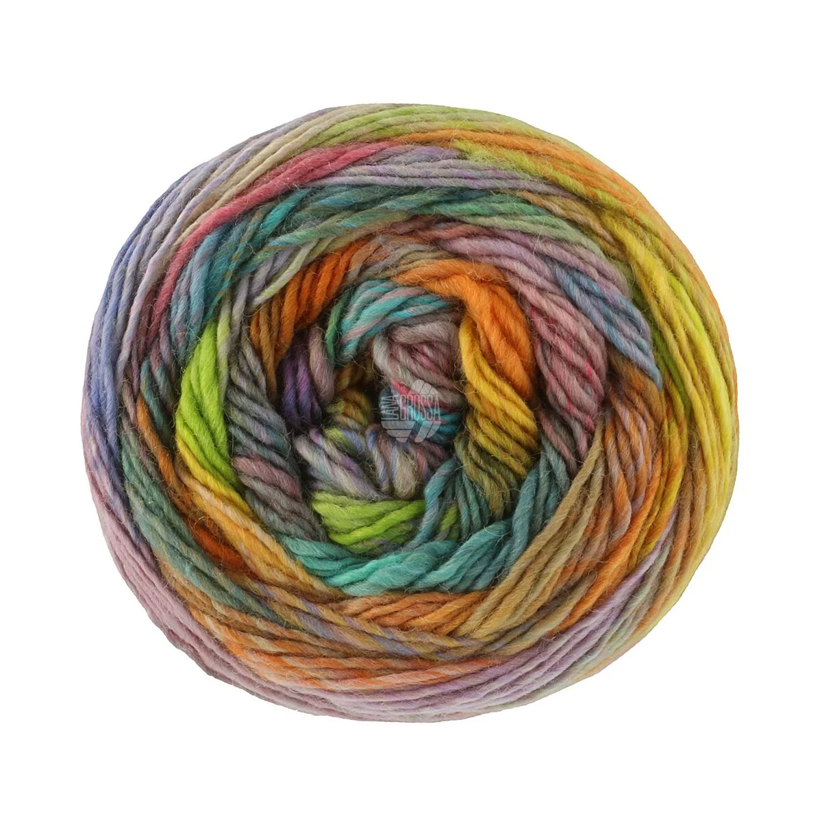 Lana Grossa - Colorissimo 0224 erika pistazie frühlingsgrün braun petrol gelb orange blau rost beige pflaume
